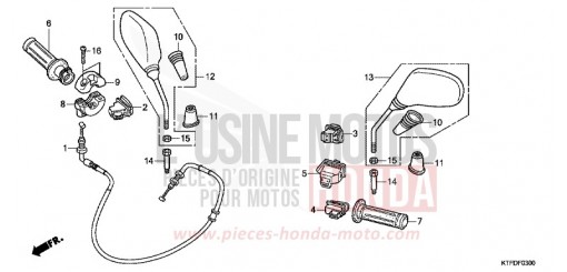 COMMUTATEUR/CABLE/MIROIR SH125RB de 2011